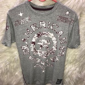 Grey American fighter shirt